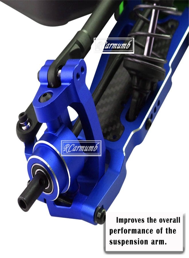 Rcarmumb Suspension Arms Upgrades Part for 1/8 Sledge 4WD #95076-4, 4pcs Aluminum Front Rear Swing Arm Hops Up w/Carbon Fibre Dust-Proof Protection Plate,Navy Blue - Image 3